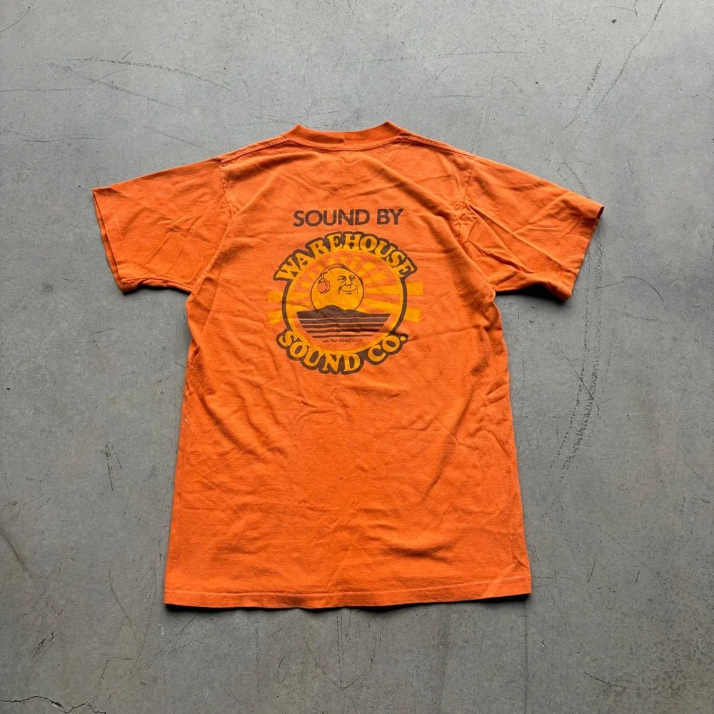 Vintage 70s Up With People 75-76 Tour Shirt Orange Warehouse Sound Co Medium